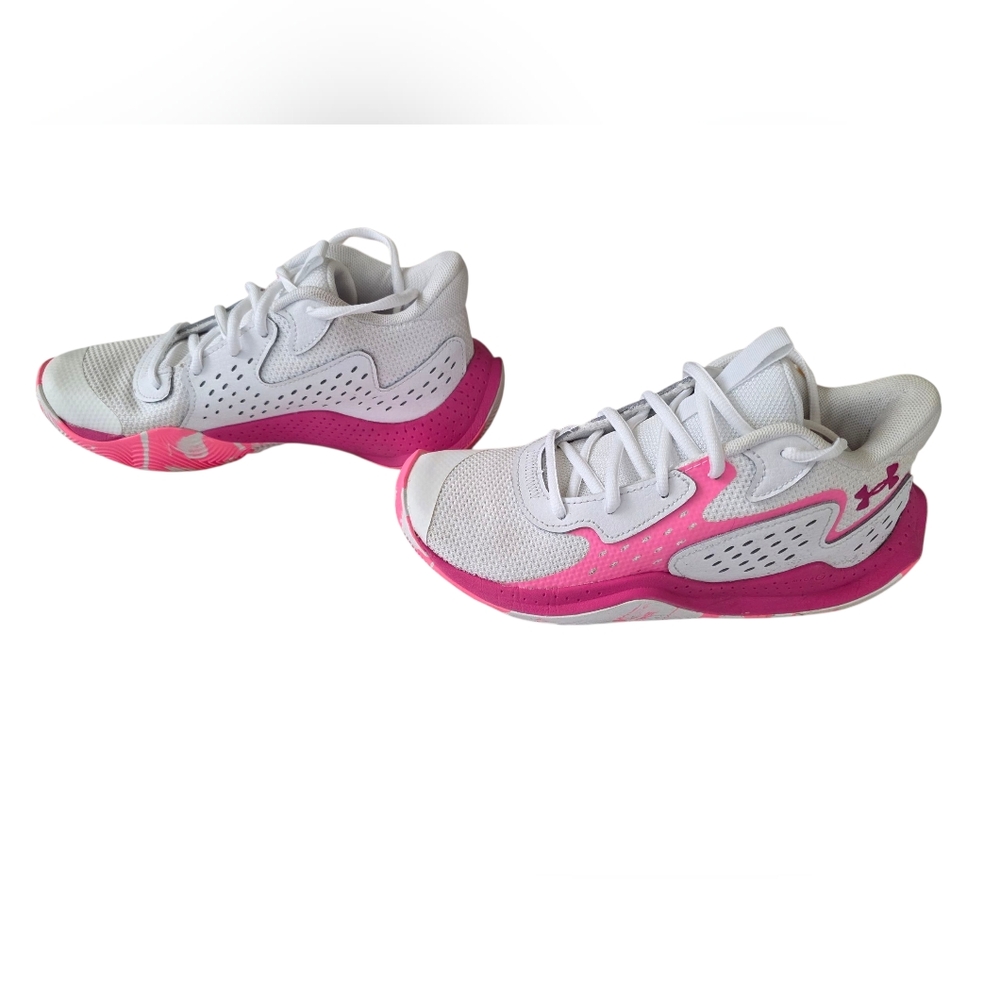 Under Armour White and Pink Athletic Shoes